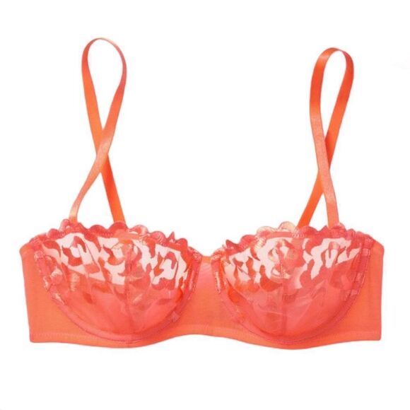 Adore Me Sexy Lace Floral Orange Bra Lingerie - Picture 5 of 5
